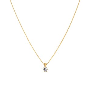 Collier mit Anhänger 750/18 K Gelbgold mit Diamant 0.10 ct H/si