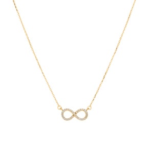 Collier mit Anhänger 750/18 K Gelbgold mit Diamant 0.11 ct H/si, Infinity