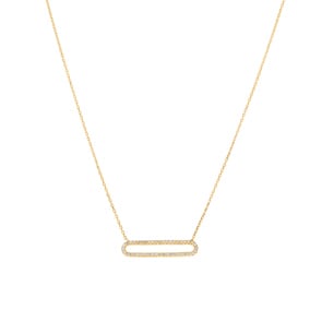 Collier avec pendentif or jaune 750/18 ct avec diamant 0.12 ct H/si