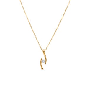 Collier mit Anhänger 750/18 K Gelbgold mit Diamant 0.19 ct H/si