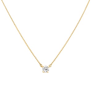 Necklace with Pendant 750/18 K Yellow Gold with Diamond 0.20 ct H/si