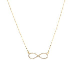 Collier mit Anhänger 750/18 K Gelbgold mit Diamant 0.24 ct H/si, Infinity