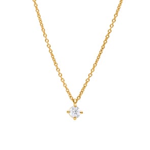 Collier mit Anhänger 750/18 K Gelbgold mit Diamant 0.25 ct H/si, 4-Griff