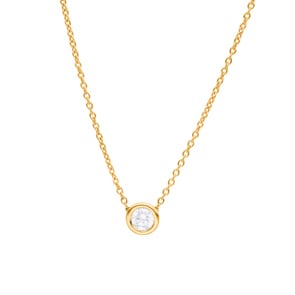 Collier mit Anhänger 750/18 K Gelbgold mit Diamant 0.25 ct H/si, Zargenfassung