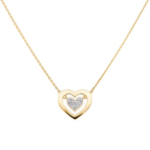 Collier mit Anhänger 750/18 K Gelbgold mit Diamanten 0.05 ct H/p1