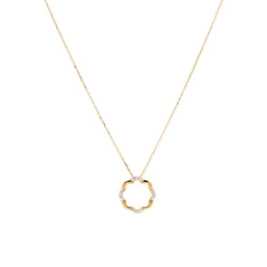 Collier mit Anhänger 750/18 K Gelbgold mit Diamanten 0.08 ct H/si