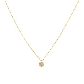 Collier avec pendentif or jaune 750/18 ct avec diamant 0.09 ct H/si