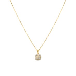 Collier mit Anhänger 750/18 K Gelbgold mit Diamanten 0.18 ct H/si