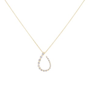 Collier mit Anhänger 750/18 K Gelbgold mit Diamanten 0.18 ct H/si