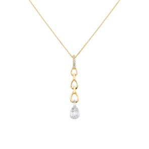Collier mit Anhänger 750/18 K Gelbgold mit Diamanten 0.19 ct H/si
