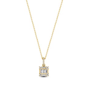 Collier mit Anhänger 750/18 K Gelbgold mit Diamanten 0.21 ct H/si