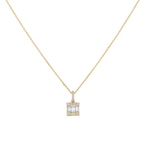Collier mit Anhänger 750/18 K Gelbgold mit Diamanten 0.21 ct H/si