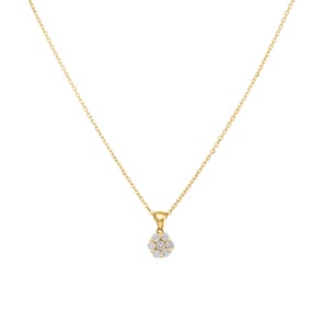 Collier mit Anhänger 750/18 K Gelbgold mit Diamanten 0.23 ct H/si
