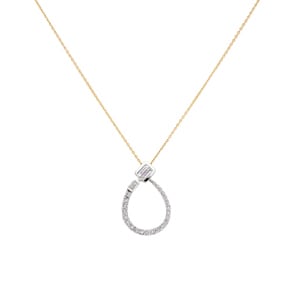 Collier mit Anhänger 750/18 K Gelbgold mit Diamanten 0.23 ct H/si