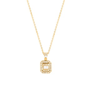 Collier mit Anhänger 750/18 K Gelbgold mit Diamanten 0.23 ct H/si