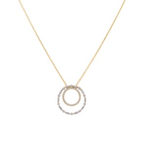 Collier mit Anhänger 750/18 K Gelbgold mit Diamanten 0.41 ct H/si