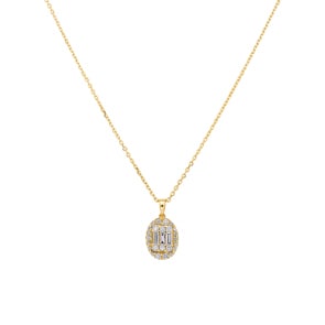 Collier mit Anhänger 750/18 K Gelbgold mit Diamanten 0.43 ct H/si