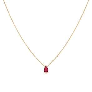 Collier or jaune 750/18 ct avec rubis