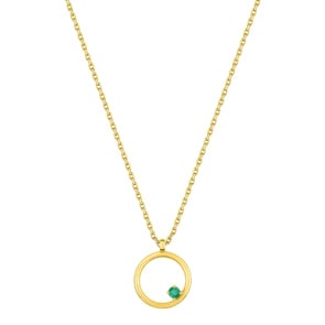 Collier or jaune 750/18 ct avec émeraude