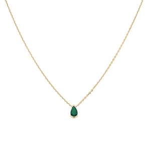 Collier or jaune 750/18 ct avec émeraude