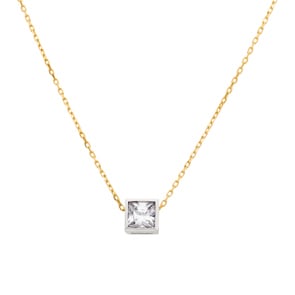 Collier avec pendentif or jaune 750/18 ct avec zircone