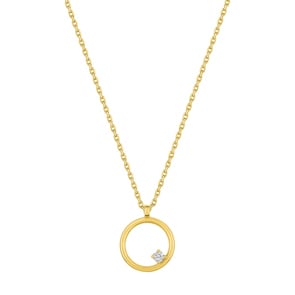 Collier or jaune 750/18 ct avec zircones