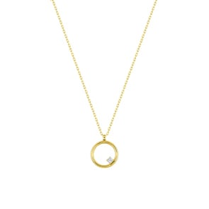 Collier mit Anhänger 750/18 K Gelbgold mit Zirkonia