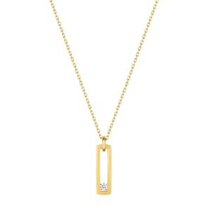 Collier or jaune 750/18 ct avec zircones