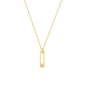 Collier mit Anhänger 750/18 K Gelbgold mit Zirkonia