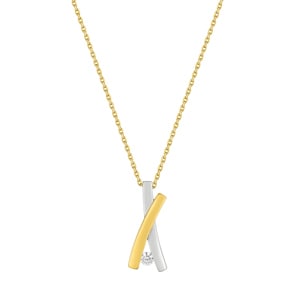 Collier mit Anhänger 750/18 K Gelbgold mit Zirkonia