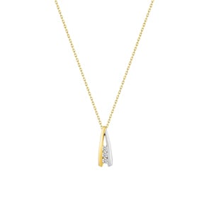 Collier mit Anhänger 750/18 K Gelbgold mit Zirkonia