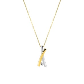 Collier mit Anhänger 750/18 K Gelbgold mit Zirkonia