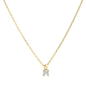 Collier or jaune 750/18 ct avec zircone solitaire Ø 3mm