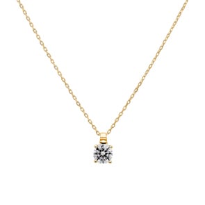 Collier mit Anhänger 750/18 K Gelbgold mit Zirkonia Ø 4.5mm