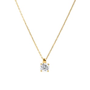 Collier mit Anhänger 750/18 K Gelbgold mit Zirkonia Ø 5.5mm