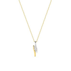 Collier mit Anhänger 750/18 K Gelbgold mit Zirkonia Trilogie
