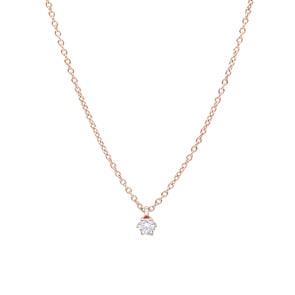 Collier mit Anhänger 750/18 K Roségold mit Diamant 0.10 ct H/si, 6-Griff