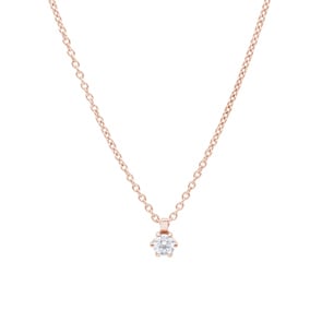 Collier mit Anhänger 750/18 K Roségold mit Diamant 0.15 ct H/si, 6-Griff