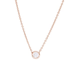 Collier mit Anhänger 750/18 K Roségold mit Diamant 0.25 ct H/si, Zargenfassung