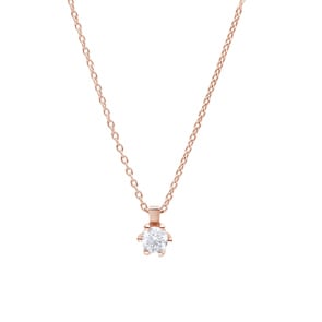 Collier mit Anhänger 750/18 K Roségold mit Diamant 0.30 ct H/si, 6-Griff