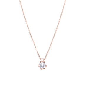Collier avec pendentif or rosé 750/18 ct avec diamant GIA 0.50 ct H/si, 6 griffes