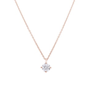 Collier mit Anhänger 750/18 K Roségold mit GIA-Diamant 1.00 ct H/si, 4-Griff