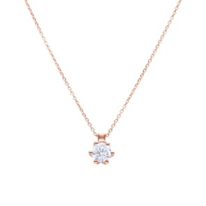 Collier mit Anhänger 750/18 K Roségold mit GIA-Diamant 1.00 ct H/si, 6-Griff
