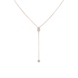 Collier mit Anhänger 750/18 K Roségold mit Diamanten 0.18 ct H/si