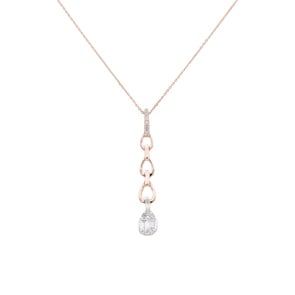 Collier mit Anhänger 750/18 K Roségold mit Diamanten 0.19 ct H/si
