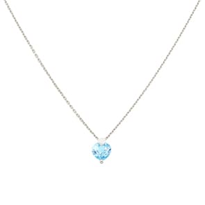 Collier mit Anhänger 750/18 K Weissgold mit Blautopas