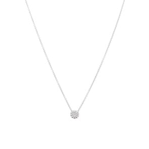 Collier mit Anhänger 750/18 K Weissgold mit Diamant 0.04ct H/Si