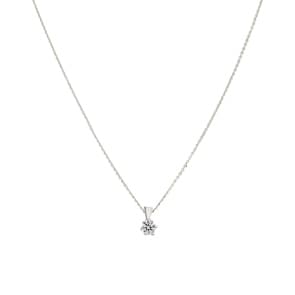 Collier mit Anhänger 750/18 K Weissgold mit Diamant 0.10 ct H/si