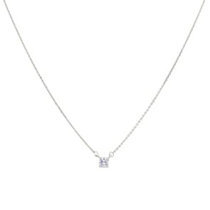Collier mit Anhänger 750/18 K Weissgold mit Diamant 0.10 ct H/si