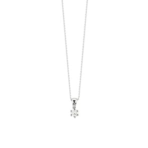 Collier mit Anhänger 750/18 K Weissgold mit Diamant 0.15 ct H/si